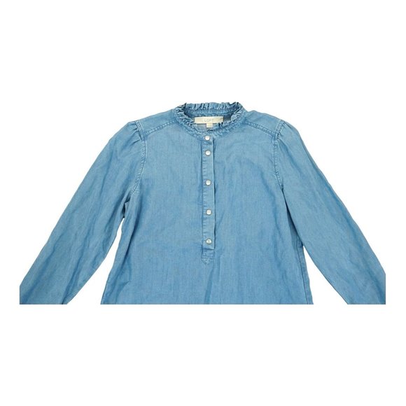 Loft Women's Tunic Chambray Round Hem Popover The Softened Shirt Top Size XSmall - Picture 4 of 5